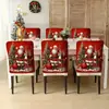 Nova Capa de Cadeira de Natal Papai Noel para Feriados Algodão e Linho Capa de Cadeira Capa de Assento Meia-Capa Capa de Cadeira para Casa Venda por Atacado