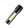 Linterna LED de Aleación de Aluminio Fuerte Luz Intermitente Recargable Multiusos Largo Alcance Portátil Ultra Brillante Mini Luz Lateral