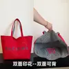Bolso de Hombro Nuevo Transfronterizo Textura Rayada Bordado Casual de Lona Gran Capacidad Estudiante Clase Viaje Diario Bolso de Lona