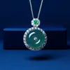 Pingente Autêntico de Jadeíta Grau A com Fivela da Paz, Pingente de Colar de Estilo de Ponta Exquisito e Versátil para Homens e Mulheres