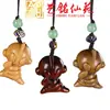 Yiming Xianyuan Talla de Sándalo Dibujo Animado Colgante Accesorios para Teléfono Móvil DIY Talla en Madera Lindo Animal Colgante Colgante para Bolsa