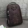 24 Mochila de Cuero con Calavera de Cocodrilo para Hombre Casual Versátil Espina Dorsal de Cocodrilo Real Bolso para Hombre Moderno Resistente al Desgaste Bolso de Viaje