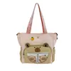 Bolsa de Lona para Mujer, Hombro Único, Fresca y Versátil, Bolsa Tote para Libros, Bolso de Mano de Gran Capacidad, Bolsa para Tutorías, Bolso Cruzado para Estudiantes