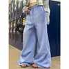Pantalones de Chándal con Letras de Comercio Transfronterizo con Pedrería, Pantalones Anchos Estilo Americano, Pantalones Largos Casuales Rectos Lavados Retro Hip-Hop Jazz Dance