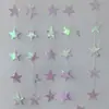 Decoración para fiesta de cumpleaños, polvo de purpurina dorado y negro, flor de estrella redonda dorada, estrella de cinco puntas dorada y plateada, bandera de puntos con cuerda de papel