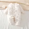 Roupas de Outono e Inverno para Bebê 40g Macacão Acolchoado para Recém-Nascido Roupas Engatinhantes Espessas Pijamas Categoria Bebê um Robe de Algodão
