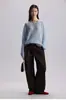 Kaijian Colección Otoño 2026 Suéter de Punto para Mujer Cuello Redondo Suéter de Punto Trenzado Suéter de Cachemira para Mujer Manga Larga Estilo Coreano