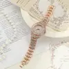 Reloj de Pulsera de Acero para Mujer con Esfera Grande Europea y Americana Incrustaciones de Diamantes Gypsophila Moda Pedrería Nueva Cadena de Metal Reloj de Cuarzo