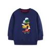 Suministro transfronterizo Sudadera para niño estilo europeo y americano con bordado de toalla de coche, camiseta deportiva para niños, camiseta básica de punto de algodón con cuello redondo