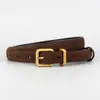 Cinturón Decorativo Versátil para Mujer para Jeans, Cinturón de Piel Genuina, Hebilla de Pin de Gamuza Mate de Alta Gama, Moda de Lujo Ligero