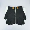 Luvas de Lã Tricotadas Cor Sólida Masculinas Estilo Coreano Transfronteiriças Quentes Outono e Inverno à Prova de Frio Dedo Inteiro Tela Sensível ao Toque Simples Versátil