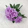 Buquê de Rosas Simuladas de 7 Cabeças, Arranjo de Flores para Decoração de Casa, Vendas Diretas da Fábrica, Pequeno Buquê de Tecido de Seda, Flor Artificial Transfronteiriça