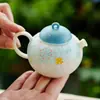 Juego de Té de Cerámica Blanca Mineral de Roca del Fabricante Tetera Hervidor de Agua para Té Olla con Filtro de Gama Alta Tetera Pequeña Tetera para Una Persona Olla Individual