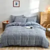 Conjunto de cuatro piezas de cachemira para planta, estilo nórdico, juego de tres piezas de sábana cepillada agradable al tacto, juego de ropa de cama, funda de edredón para dormitorio de estudiante