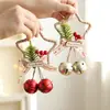Nuevo Colgante de Campana de Estrella de Cinco Puntas Navideña Colgante de Pared Colgante de Puerta Colgante de Árbol de Navidad Decoración de Lazo de Campana Navideña