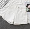 Shorts de Mezclilla Transfronterizos para Mujer 2026 Verano Nuevo Estilo Ajustado que Alarga las Piernas Versátil de Corte A Blanco Negro