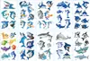 Pegatinas de Tatuaje Infantiles de Sirena, Dinosaurio, Pirata, Unicornio, Tatuajes Divertidos de Dibujos Animados Lindos para la Cara