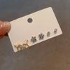 Pendientes de una semana de pequeño lujo de alta gama, juego de seis piezas con aguja de plata S925, combinación con pendientes pequeños para mujer