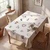 Mantel de cachorro de dibujos animados, impermeable y a prueba de aceite, imitación lino, mantel rectangular para comedor, mantel para mesa de centro de sala de estar, cubierta simple, resistente a la suciedad