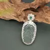 Colgante de Hoja de Jade Birmano Natural Grado A Estilo Chino Nuevo, Estilos Diversos, Único en su Tipo, 9149 Tipo Hielo