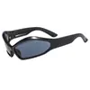 Gafas de sol ovaladas personalizadas transfronterizas y2g a juego con el color, gafas de sol cóncavas de estilo hip hop europeo y americano, gafas de sol de moda y tendencia.