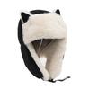 Nuevo sombrero de gato creativo máscara de mujer una pieza cálido sombrero Lei Feng gorro grueso gorra de viento para montar al aire libre venta al por mayor