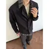 Conjunto de Duas Peças Patchwork Lapela Manga Longa Primavera e Outono Estilo Old Money Masculino Bonito Cleanfit Jaqueta Cardigã de Tricô