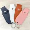 Estuche de Cuero para Spray con Llavero, Bolsa de Maquillaje de Viaje para Spray, Bolsa de Labiales para Mujer, Estuche Portátil para Botella de Spray