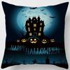 2022 Nueva Funda de Almohada Piel Naranja Melocotón para Halloween Funda de Cojín Estampado de Calabaza Productos para el Hogar