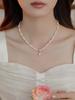 272 Collar de Perlas Butterfly Twist Suministro Directo de Fábrica Corto Sentido de Alta Gama Nicho Lujo Ligero Nuevo Explosiones de Celebridad de Internet para Mujer