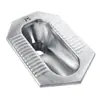 Inodoro de Sentadillas de Acero Inoxidable 304, Inodoro de Sentadillas de Descarga Directa, Inodoro Público, Taza de Inodoro de Una Pieza, Inodoro de Baño