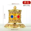 Vila Tibetana roda de torcer o dedo roda cilíndrica rotativa pintada colorida montada em carro roda de ouro rotativa manual decoração doméstica ornamento de cobre