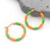 1 Pendientes Colgantes Colgantes de Acero Inoxidable con Recubrimiento al Vacío de Colores Gotas de Aceite con Cierre Redondo de Bambú Accesorios para Joyería DIY