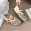 Zapatos Mary Jane planos tejidos versátiles de nuevo estilo para primavera para mujer 2026, ligeros y transpirables