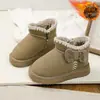 Botas de Nieve para Niños Invierno Nuevo Estilo Más Terciopelo Cálido Botines Cortos Zapatos de Algodón para Niñas Suela Suave Antideslizante Niños Medianos y Grandes Botas de Algodón para Bebé