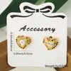 Distrito Lu Moda Diseño de Moda Estilo Europeo y Americano Pendientes de Circonita de Colores Pendientes de Estrella de Mar Geométricos Simples Elegantes Ins Pendientes Dorados