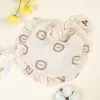 Toalla de Algodón para Bebé con Volantes y Suave Muselina de Cuatro Capas 100% Algodón Babero Estampado Babero de Encaje para Bebé