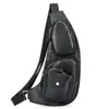 Bolso de hombro cruzado retro moderno para hombre, bolso de pecho de cuero para el trabajo