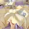 Conjunto de Quatro Peças de Veludo Leite para Dormir Nu Genuíno Conjunto de Três Peças de Fleece de Coral Estilo Creme de Inverno Lençol de Veludo para Bebê Capa de Edredom