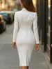 2026 Comercio Exterior Moda Europea y Americana para Mujer Marca Independiente Color Sólido Manga Larga Cuello de Solapa Un Botón Corte Ajustado Vestido Traje Largo