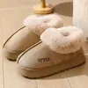 Nuevas Pantuflas de Algodón Gamuzado Transfronterizas para Hombres y Mujeres, Pantuflas Cálidas para el Hogar con Forro de Piel, Zapatos Posparto, Botas de Nieve Antideslizantes para Mujer