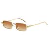 Marco de Metal Nuevo Estilo Marco Cuadrado Europeo y Americano Personalidad Celebridad de Internet Gafas de Sol Retro para Hombre Gafas de Sol Versátiles de Moda