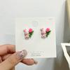 Pendientes de Flor de Lujo Ligero Estilo Japonés y Coreano Diseño ins Estilo Chanel Sentido del Diseño Pendientes Dulces Estilo Té Niña Pendientes Pendientes