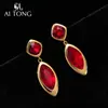 Brincos Aitong Jewelry Quadrados Ovais Personalizados Únicos Exquisitos Elegantes Discretos Brincos Versáteis de Uso Diário de Alta Qualidade