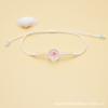 Pulsera de Narciso con Flores Naturales Auténticas de Nuevo Estilo, Tejida a Mano con Flor de Cerezo Seca, Cuentas de Vidrio y Cuerda de Mano con Cuentas Acrílicas para Mujer