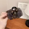 Pinza para el Cabello de Malla Dorada Estilo Hepburn para Mujer, Pinza para el Cabello de Flor Negra Plateada con Diamantes de Alta Gama y Exquisita, Accesorio Versátil para el Cabello