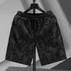 Transfronterizo Aliexpress Amazon Tendencia Pantalones Cortos Europeos Verano Hombres Pantalones Grandes Flockeados Casuales Pantalones de Playa Hombres