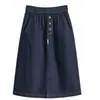 Marca Descuento Ropa de Verano para Mujer Talla Grande Elástica Cintura Alta Stretch Falda de Mezclilla para Mujer Gordo mm Look Adelgazante Suelto Falda Línea A
