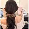 Nueva Pinza para el Cabello Estilo Coreano para Cola de Caballo de Mujer Pinza Banana de Gama Alta Accesorios para el Cabello de Terciopelo Cuadros Lazo Dulce Otoño e Invierno