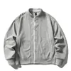 Chaqueta retro de punto gofre estilo japonés Rumeng, tipo dos piezas, con cuello alto para hombre, abrigo largo casual suelto para otoño, ropa de trabajo